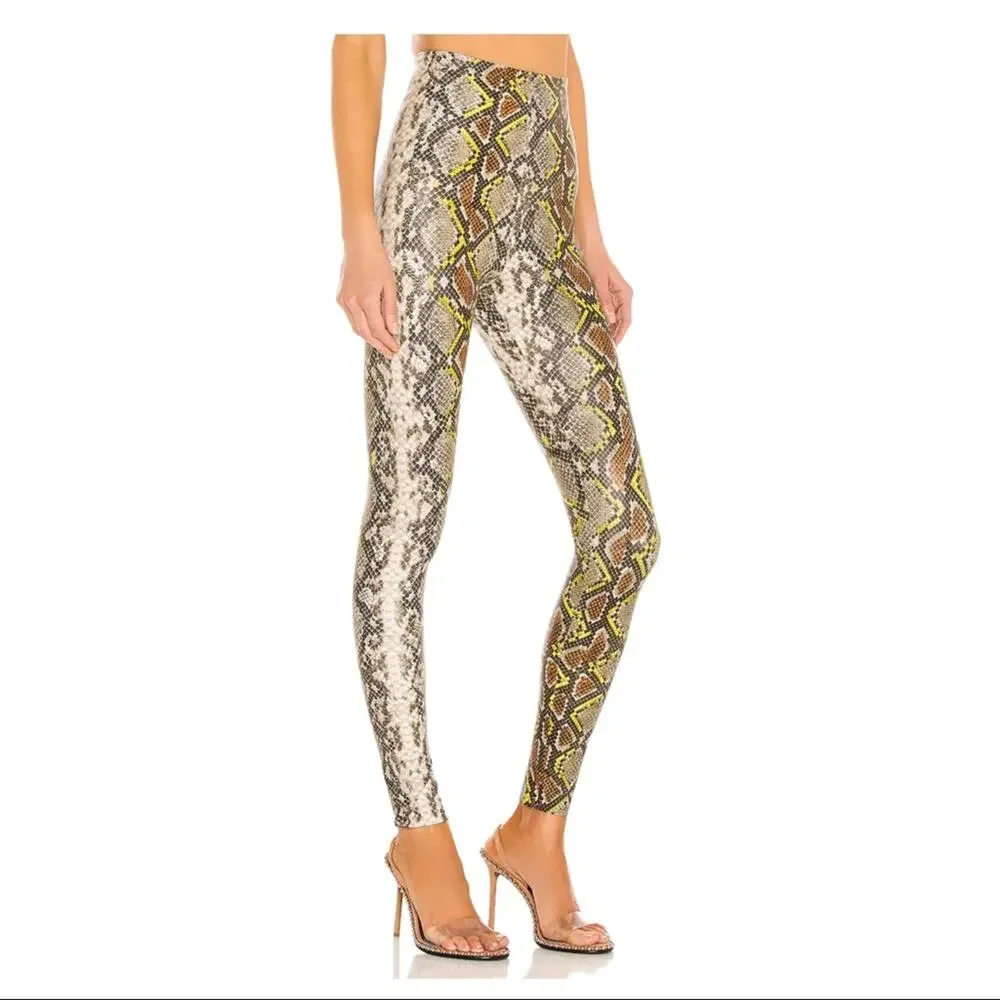 Commando Faux Leather Animal Legging in Neon Snake NWT